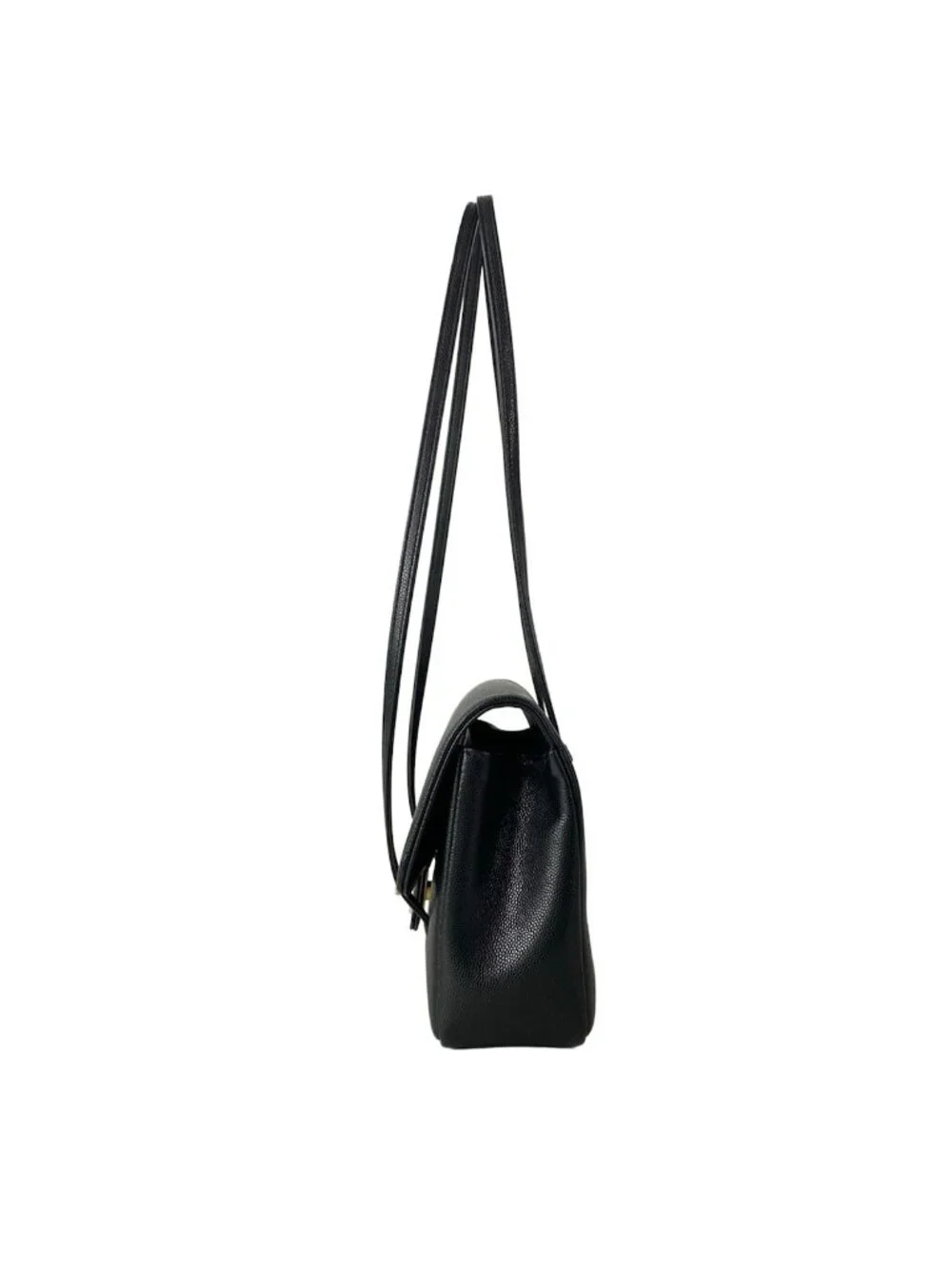 Chanel Shoulder Bag Small Flap Black Vintage Gold